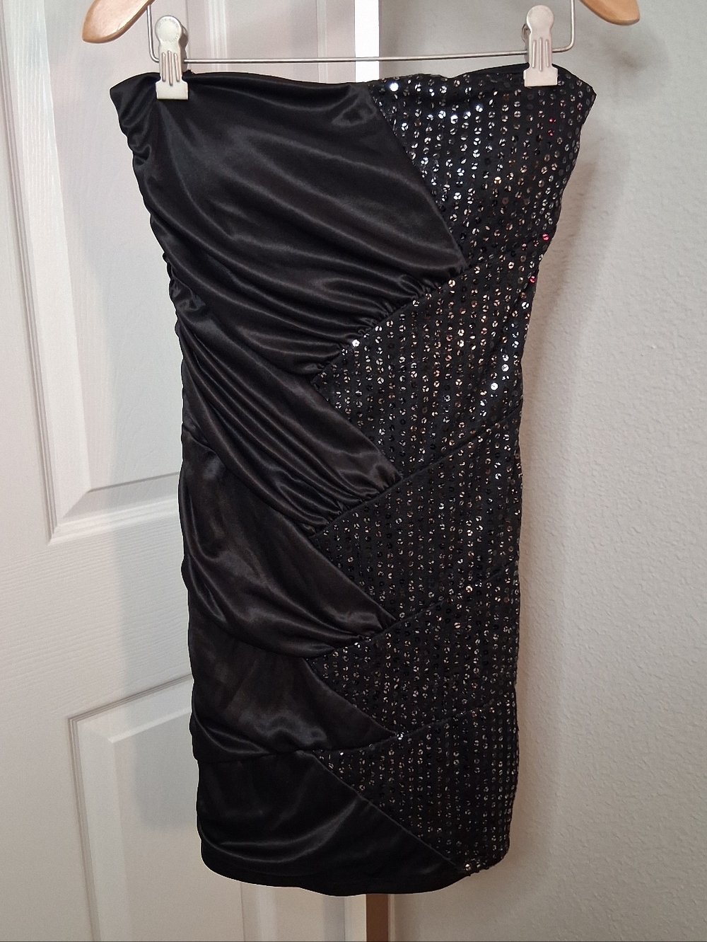 Black Fancy Sparkly Tube Mini Dress Deb Juniors Medium